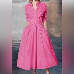 Pink a-line dress size large NWT